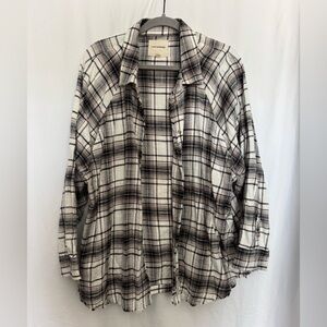 Lucky Brand Raw Hem Flannel - XL